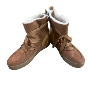 Universal Thread Cognac Birgitte Winter Leather Boots Size 10